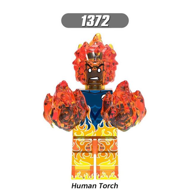 X0271 Super Heroes Marvel Avengers Minifigures Building Blocks Mister Fantastic Leader Human Torch Loki Doctor Doom Scream Spider-Man Invisible Woman Movies Action Mini Figures Assemble Bricks Educational Toys Gift for Children Boys