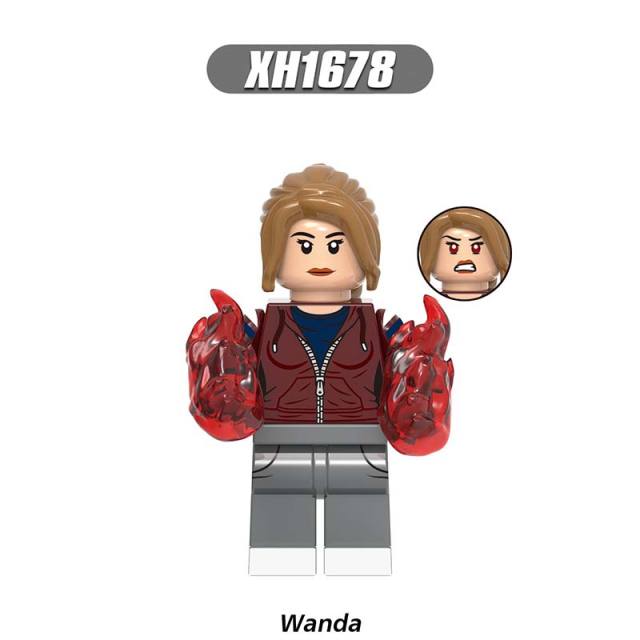 X0309 The Avengers Super Heroes Marvel Minifigures Building Blocks  Witch Billy Agatha Monica Tommy Vision Wanda Mephisto Action Mini Figures Assemble MOC DIY Bricks Educational Toys Gift for Children Boys Kids