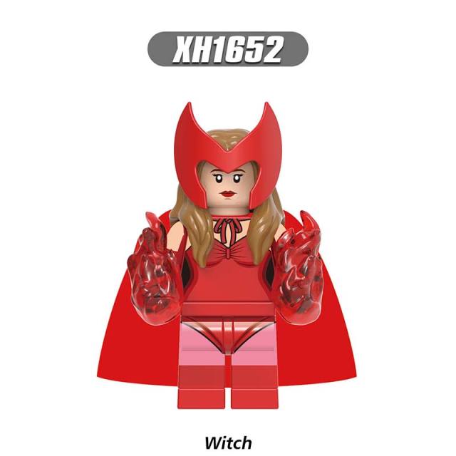 X0306 The Avengers Super Heroes Marvel Minifigures Building Blocks Doctor Strange Speed Vision Agnes Witch Spectrum Wiccan Quicksilver  Action Mini Figures Assemble MOC DIY Bricks Educational Toys Gift for Children Boys Kids