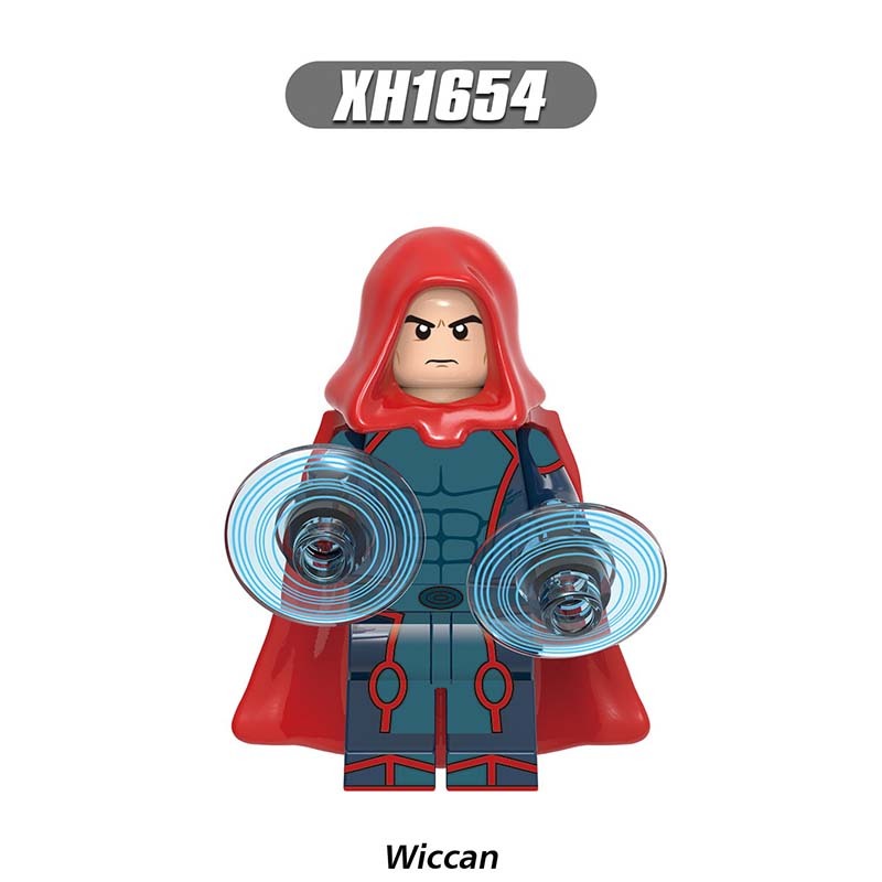 X0306 The Avengers Super Heroes Marvel Minifigures Building Blocks Doctor Strange Speed Vision Agnes Witch Spectrum Wiccan Quicksilver Action Mini Figures Assemble MOC DIY Bricks Educational Toys Gift for Children Boys Kids