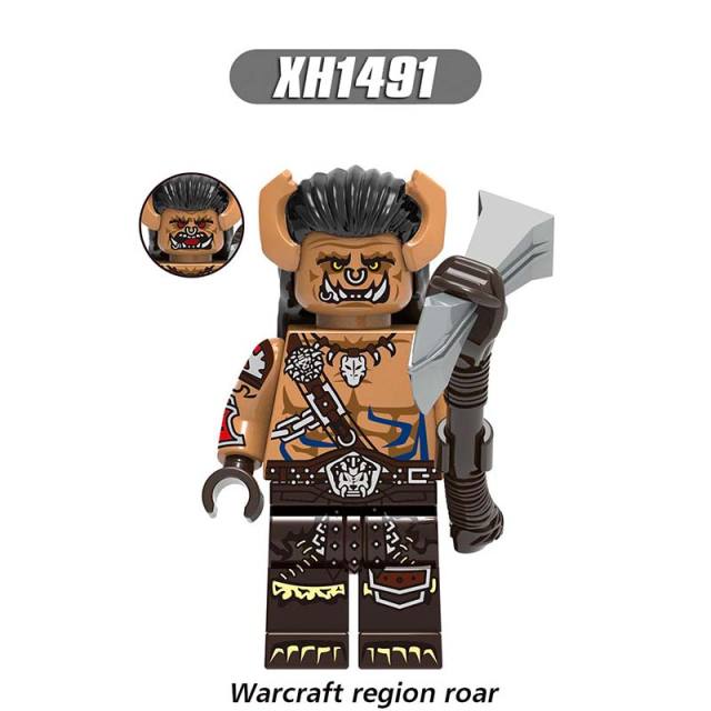 X0285 Medieval Military  League of Legends Games Fighter Minifigure Building Blocks Cannibal Mechanical Mechanic Primitive Woman Four Arm Stone Magic Warcraft Region Roar Sarah Louise Kerrigan Red Snake Evil Dwarf Action Mini Figures Assemble Bricks Toys