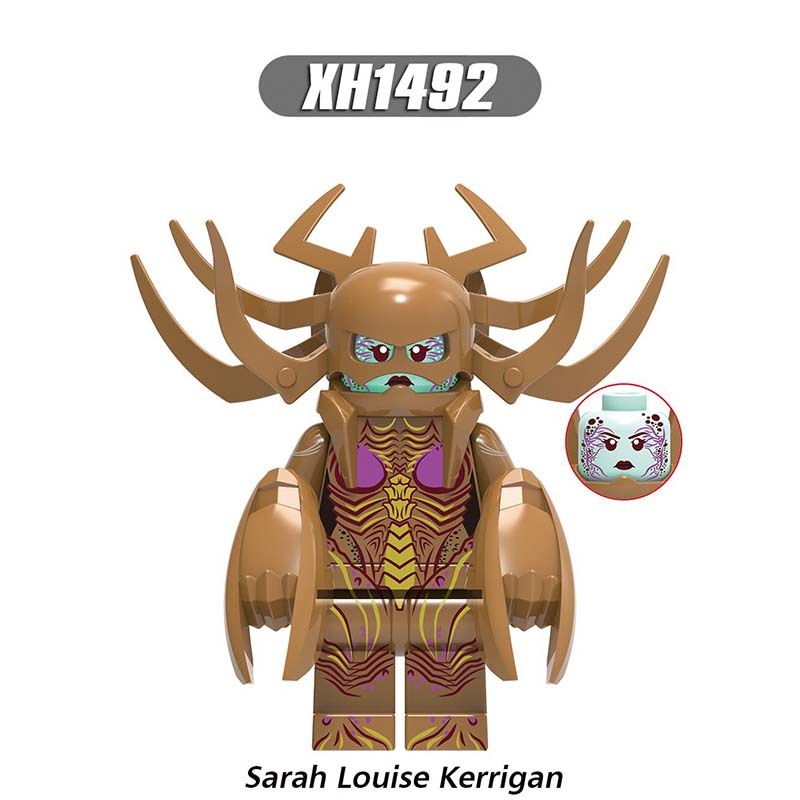 X0285 Medieval Military League of Legends Games Fighter Minifigure Building Blocks Cannibal Mechanical Mechanic Primitive Woman Four Arm Stone Magic Warcraft Region Roar Sarah Louise Kerrigan Red Snake Evil Dwarf Action Mini Figures Assemble Bricks Toys