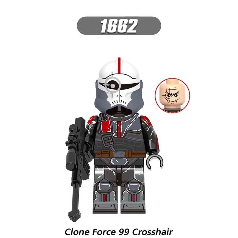 X0307 Star Wars Minifigures Building Blocks Incinerator Imperial Stormtrooper Battle Damaged Stormtrooper Sabine Wren Clone Force 99 Wrecker Force 99 Hunter 99 Crosshair Vizsla Movies Action Mini Figures Assemble Bricks Educational Toys Gift for Children