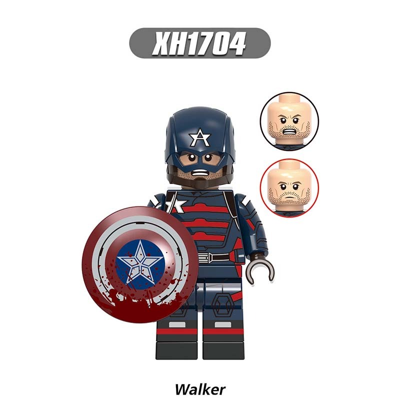 X0313 Super Heroes Marvel Avengers Minifigures Building Blocks Walker Bucky New Captain America Sharon Zemo U.S.Agent Batroc Falcon Karli Battlestar Movies Action Mini Figures Assemble Bricks Educational Toys Gift for Children Boys