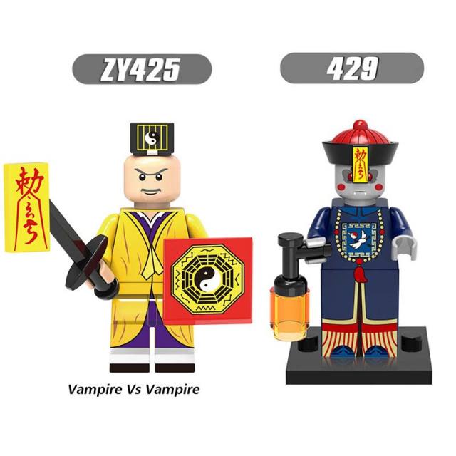ZY425 XH429 Vampire Vs Vampire Movie  Minifigures Building Blocks One-Eyebrow Priest Zombie Chinese Movies Action Mini Figures Assemble Bricks Educational Toys Gift for Children
