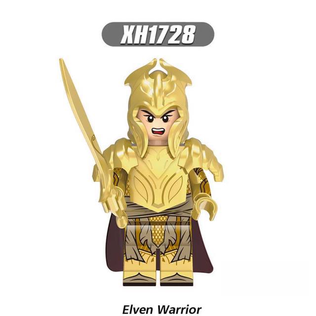 X0315 Lord of the Rings LOTR Hobbit Minifigure Building Blocks Medieval Military Elven Guard Elven Archer Elven Warrior  Action Mini Figures Assemble MOC DIY Shield Armor Weapon Sword Bricks Educational Toys Gift for Children Boys Kids