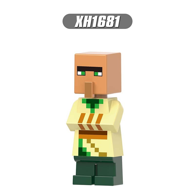 X0310 Mini World Minecraft Minifigures Building Blocks Husk Villager Zombie Hunter Honey Picker One-eyed Pirate Knight Action Mini Figures Assemble MOC DIY Bricks Educational Toys Gift for Children
