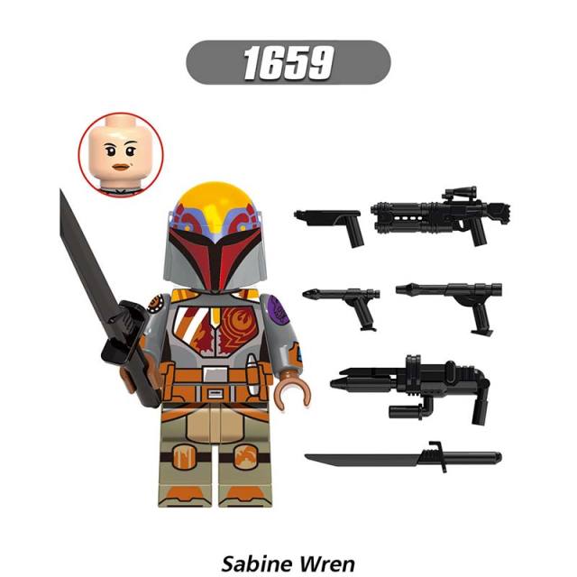 X0307 Star Wars Minifigures Building Blocks Incinerator Imperial Stormtrooper Battle Damaged Stormtrooper Sabine Wren Clone Force 99 Wrecker Force 99 Hunter 99 Crosshair Vizsla Movies Action Mini Figures Assemble Bricks Educational Toys Gift for Children