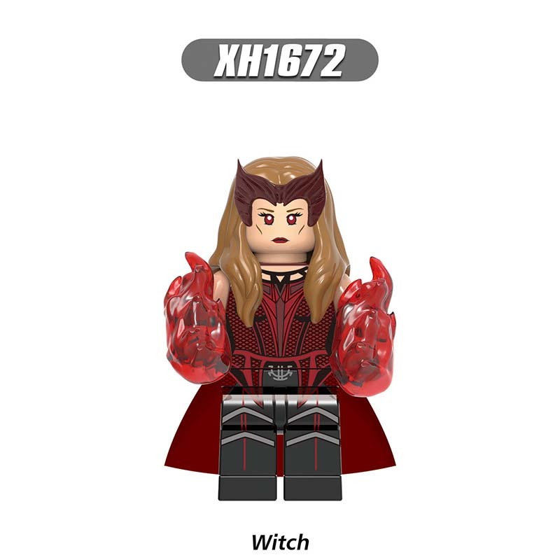 X0309 The Avengers Super Heroes Marvel Minifigures Building Blocks Witch Billy Agatha Monica Tommy Vision Wanda Mephisto Action Mini Figures Assemble MOC DIY Bricks Educational Toys Gift for Children Boys Kids
