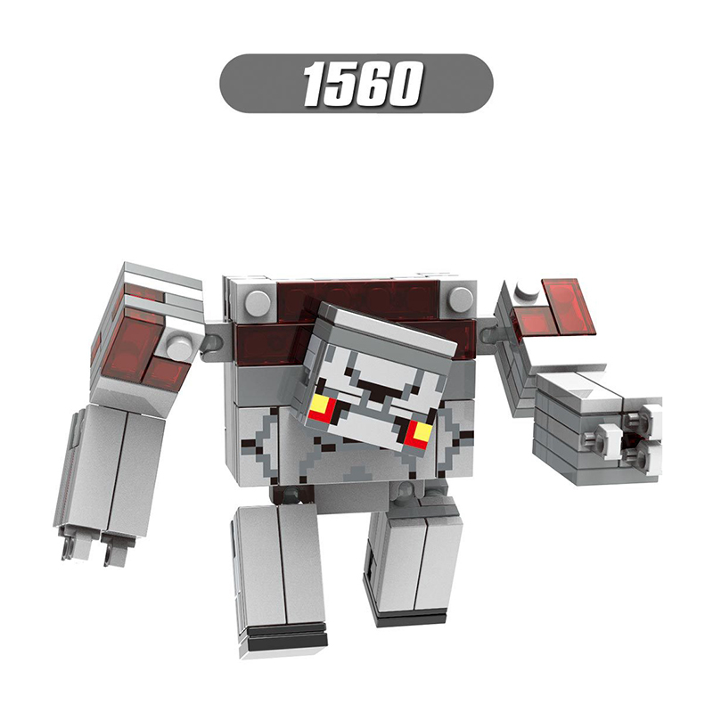 X0294 Mini World Minecraft Minifigures Building Blocks Redstone Cube Zombie Creeper Duck Blaze Wither Skeleton Treasure chest Pig WitherBoss Action Mini Figures Assemble Bricks Educational Toys for Children