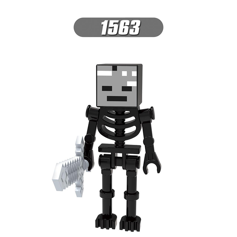 X0294 Mini World Minecraft Minifigures Building Blocks Redstone Cube Zombie Creeper Duck Blaze Wither Skeleton Treasure chest Pig WitherBoss Action Mini Figures Assemble Bricks Educational Toys for Children