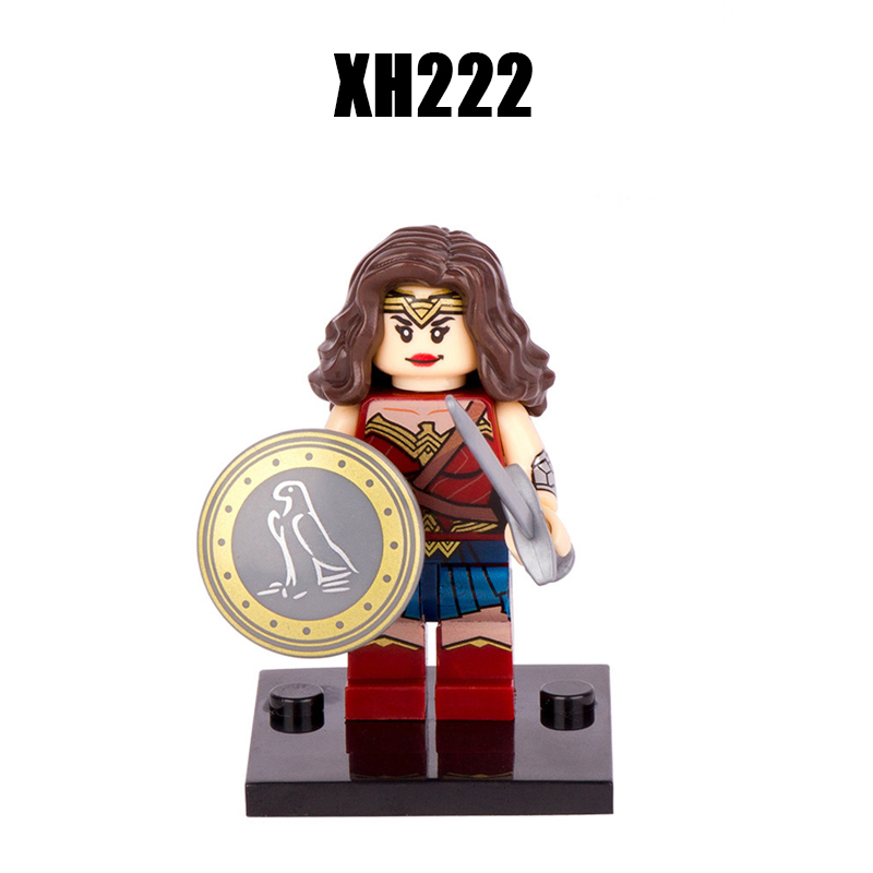 XH222 The Avengers Super Heroes Marvel Minifigures Building Blocks Wonder Woman Action Mini Figures Weapon Shield Accessories Assemble MOC DIY Bricks Educational Toys Gift for Children Boys Kids