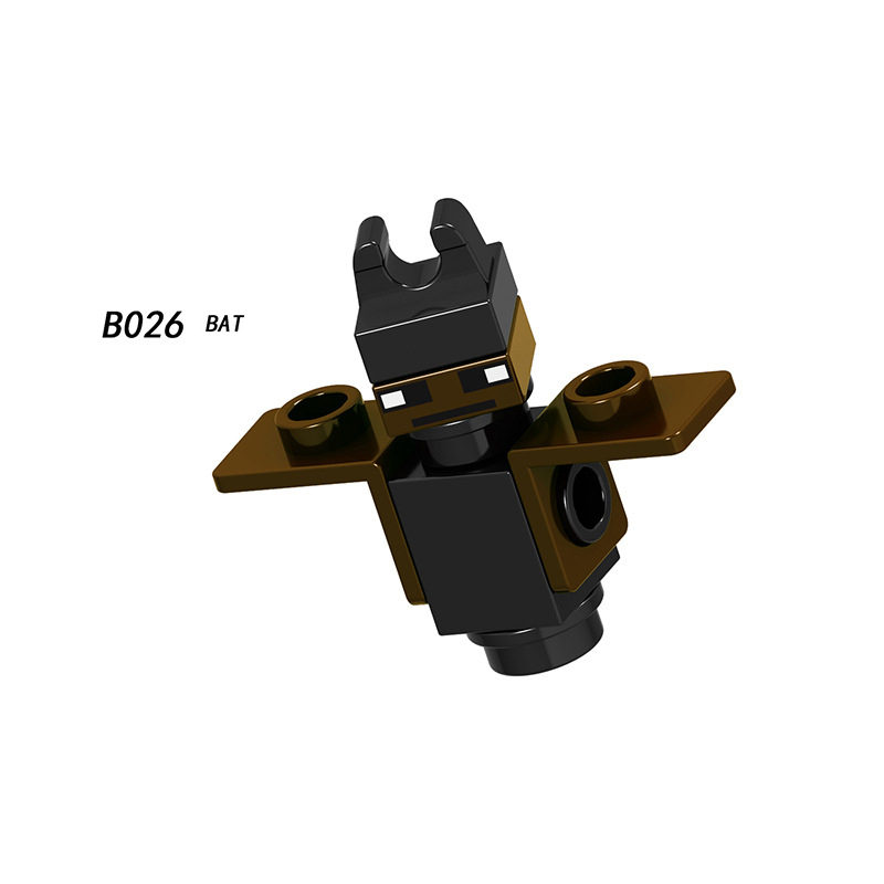 B025-032 Mini World Minecraft Minifigures Building Blocks Animal Farm Zoom Duck Bat Rabbit Baby Pig Zombie Zombified Piglin Action Mini Figures Assemble MOC DIY Bricks Educational Toys Gift for Children Boys Kids