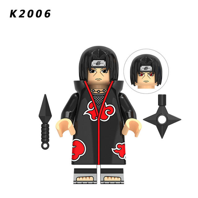 KDL801  NARUTO Anime Minifigures Building Blocks Akatsuki Pain Hoshigaki Kisame Uchiha Itachi Hidan Cartoon Action Mini Figures Assemble MOC DIY  Weapon Darts Bricks Educational Toys Gift for Children Boys Kids