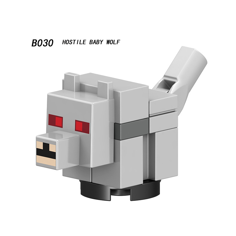 B025-032 Mini World Minecraft Minifigures Building Blocks Animal Farm Zoom Duck Bat Rabbit Baby Pig Zombie Zombified Piglin Action Mini Figures Assemble MOC DIY Bricks Educational Toys Gift for Children Boys Kids