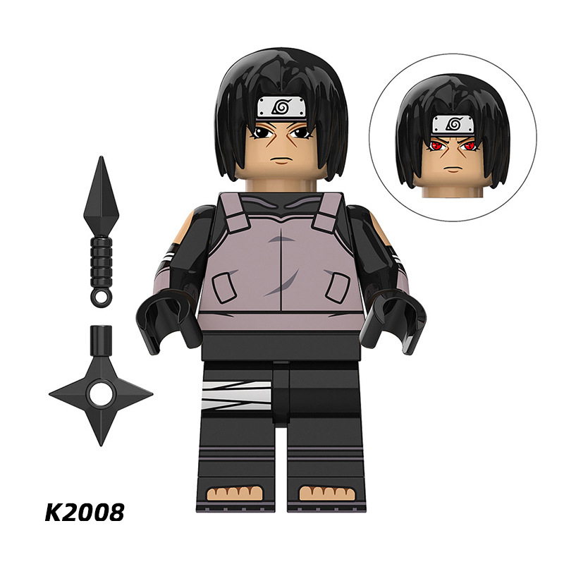 KDL802 NARUTO Anime Minifigures Building Blocks Shisui Itachi Sasuke Chiriku Neji Hyuuga Hinata Danzou Cartoon Action Mini Figures Assemble MOC DIY Weapon Darts Bricks Educational Toys Gift for Children Boys Kids