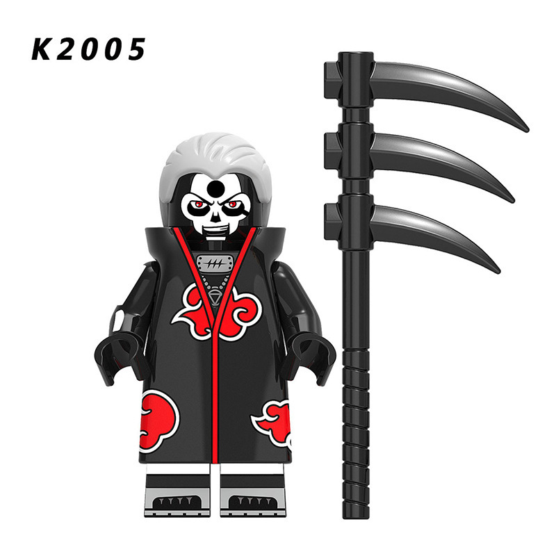 KDL801 NARUTO Anime Minifigures Building Blocks Akatsuki Pain Hoshigaki Kisame Uchiha Itachi Hidan Cartoon Action Mini Figures Assemble MOC DIY Weapon Darts Bricks Educational Toys Gift for Children Boys Kids
