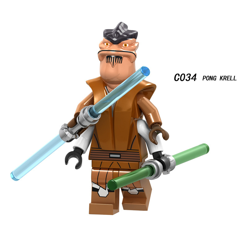 C032-039 Star Wars Minifigures Building Blocks General Grievous Pong Krell Stormtrooper Fist Order Snowtrooper 51ST Legion Clone Trooper Jedi Master Mini Figures Assemble MOC DIY Weapon Bricks Educational Toys Gift for Children Boys Kids