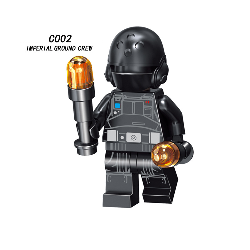 C001-008 Star Wars Minifigures Building Blocks Rebel Trooper Lor San Tekka stormtrooper Imperial Hovertank Pilot AT-AT Driver CLone Turbo Tank Tusken Raider Action Mini Figures Assemble MOC DIY Weapon Game Bricks Educational Toys Gift for Children Boys
