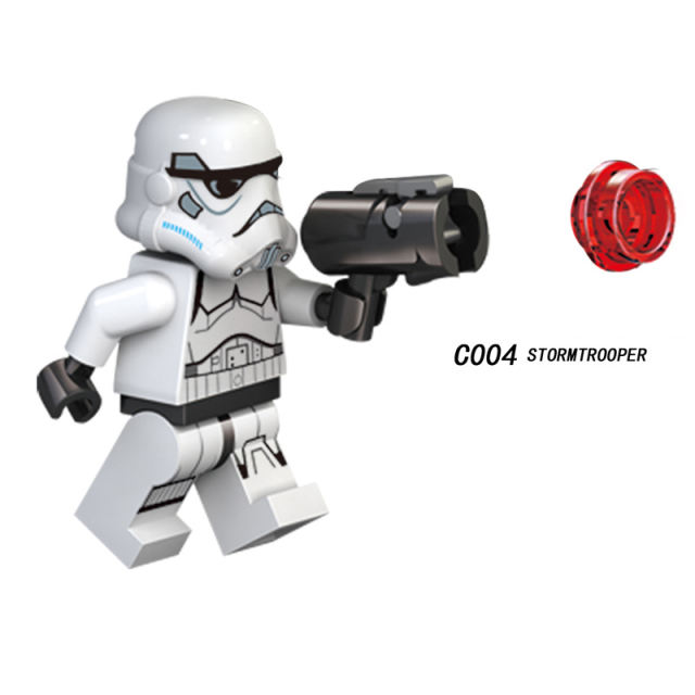 C001-008  Star Wars Minifigures Building Blocks Rebel Trooper Lor San Tekka stormtrooper Imperial Hovertank Pilot AT-AT Driver CLone Turbo Tank Tusken Raider Action Mini Figures Assemble MOC DIY Weapon Game Bricks Educational Toys Gift for Children Boys