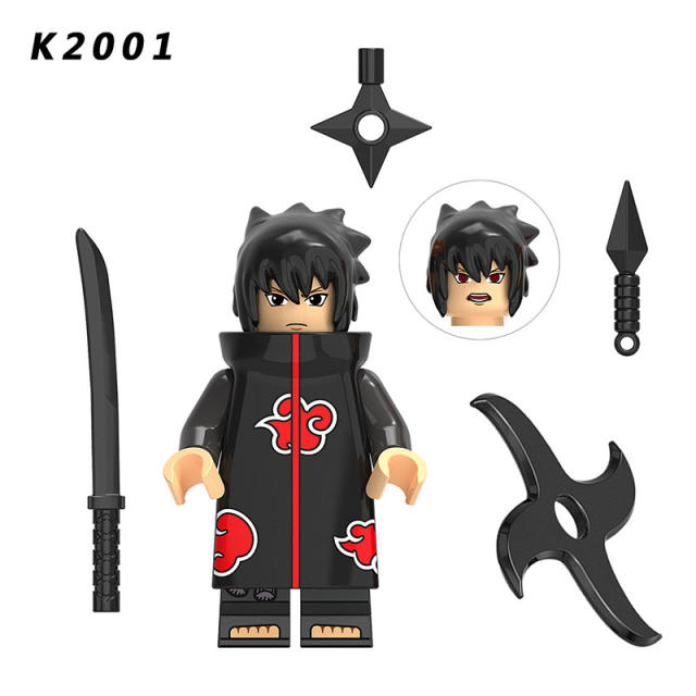 KDL801  NARUTO Anime Minifigures Building Blocks Akatsuki Pain Hoshigaki Kisame Uchiha Itachi Hidan Cartoon Action Mini Figures Assemble MOC DIY  Weapon Darts Bricks Educational Toys Gift for Children Boys Kids