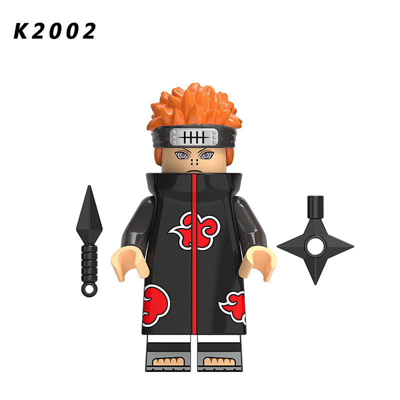 KDL801 NARUTO Anime Minifigures Building Blocks Akatsuki Pain Hoshigaki Kisame Uchiha Itachi Hidan Cartoon Action Mini Figures Assemble MOC DIY Weapon Darts Bricks Educational Toys Gift for Children Boys Kids