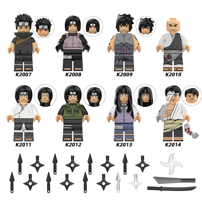 KDL802 NARUTO Anime Minifigures Building Blocks Shisui Itachi Sasuke Chiriku Neji Hyuuga Hinata Danzou Cartoon Action Mini Figures Assemble MOC DIY Weapon Darts Bricks Educational Toys Gift for Children Boys Kids