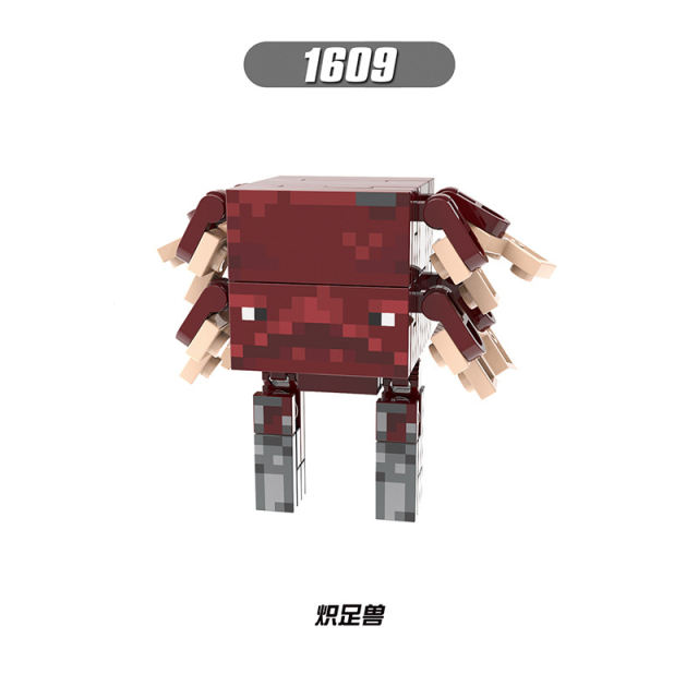 X0301 Mini World Minecraft Minifigures Building Blocks Iron Golem Spider Wither Skeleton Creeper WitherBoss Zombie Enderman Action Mini Figures Assemble MOC DIY Bricks Weapon Arrow Sword Armor Educational Toys Gift for Children Boys Kids