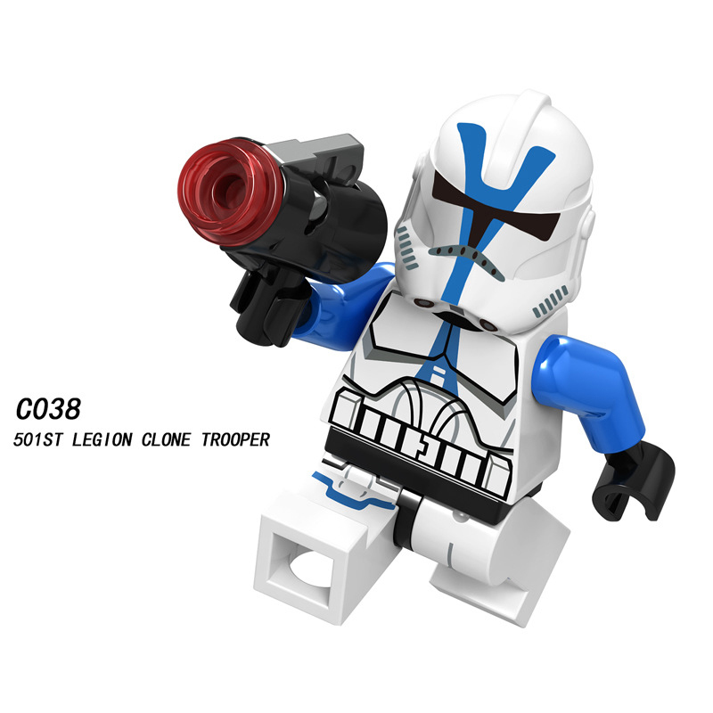 C032-039 Star Wars Minifigures Building Blocks General Grievous Pong Krell Stormtrooper Fist Order Snowtrooper 51ST Legion Clone Trooper Jedi Master Mini Figures Assemble MOC DIY Weapon Bricks Educational Toys Gift for Children Boys Kids