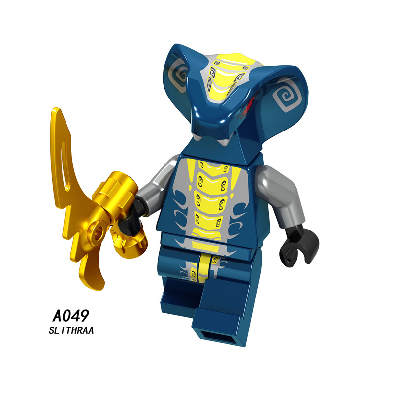 A049-056 Enter the Ninjanomicon Masters of Spinjitzu Cartoon Game Minifigures Building Blocks Slithraa Snike Chokun Snappa Lord Garmadon Master Wu Four Eyes Shark Army Jelly Action Mini Figures Assemble MOC DIY Weapon Sword Game Bricks Educational Toys