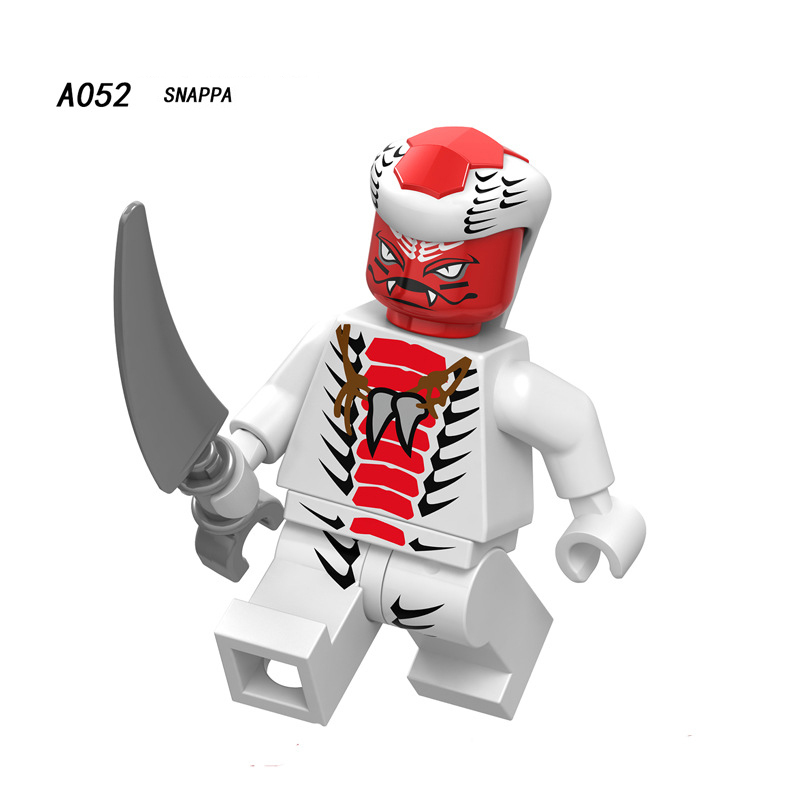 A049-056 Enter the Ninjanomicon Masters of Spinjitzu Cartoon Game Minifigures Building Blocks Slithraa Snike Chokun Snappa Lord Garmadon Master Wu Four Eyes Shark Army Jelly Action Mini Figures Assemble MOC DIY Weapon Sword Game Bricks Educational Toys