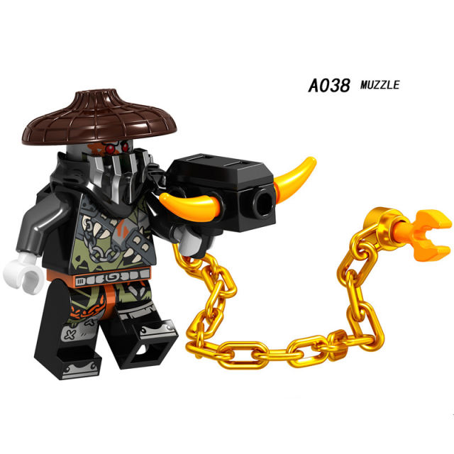 A033-040  Enter the Ninjanomicon Masters of Spinjitzu Cartoon Game Minifigures Building Blocks  Iron Baron Lloyd Master of the Golden Dragon Chew Harumi Nya Muzzle Wu Teen Action Mini Figures Assemble MOC DIY Weapon Game Bricks Educational Toys Gift Boys