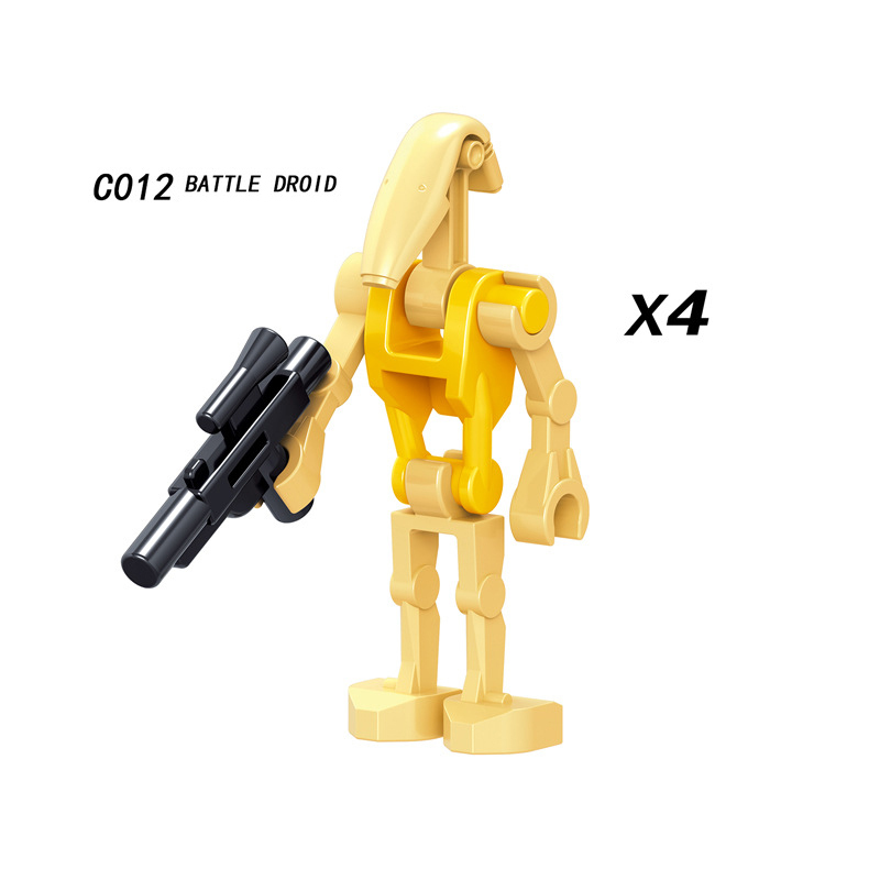 C009-014 Star Wars Minifigures Building Blocks Battle Droid Super Battle Droid Roger Action Mini Figures Assemble MOC DIY Weapon Game Bricks Educational Toys Gift for Children Boys