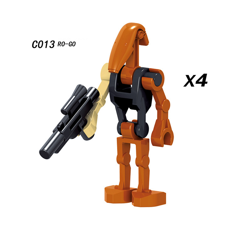 C009-014 Star Wars Minifigures Building Blocks Battle Droid Super Battle Droid Roger Action Mini Figures Assemble MOC DIY Weapon Game Bricks Educational Toys Gift for Children Boys