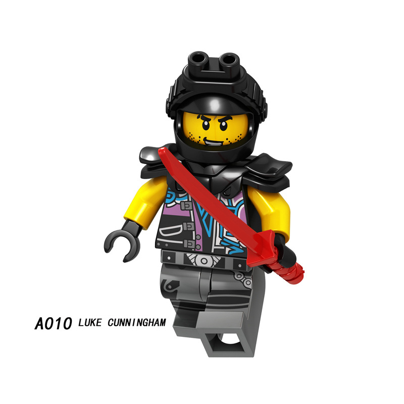 A009-016 Enter the Ninjanomicon Masters of Spinjitzu Cartoon Game Minifigures Building Blocks Snake Jaguar Luke Cunningham Ultra Violet Hutchins Chopper Maroon MR.E Misako Garmaoon Action Mini Figures Assemble DIY Bricks Educational Toy