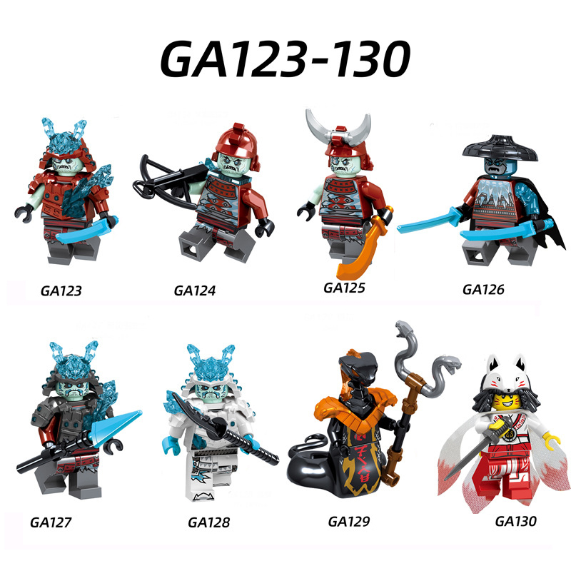 GA123-130 Enter the Ninjanomicon Masters of Spinjitzu Cartoon Game Minifigures Building Blocks Blizzard Warrior Archer Swordsman Sword Master Char Akita General Vex Ice Emperor Mini Action Figures Assemble MOC DIY Weapon Sword Game Bricks Educational Toys