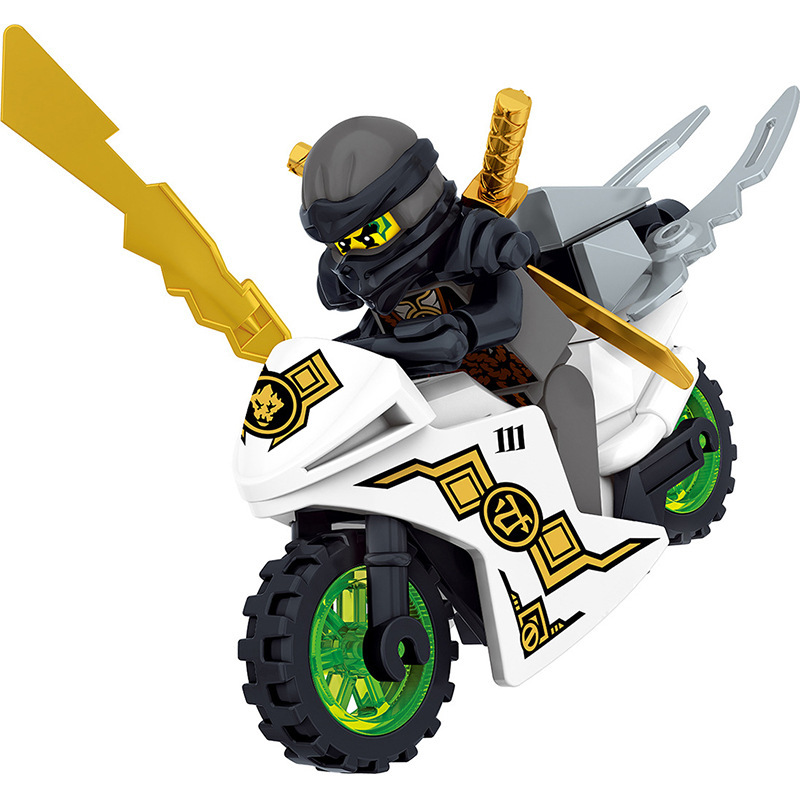 31050 Enter the Ninjanomicon Masters of Spinjitzu Cartoon Game Ninja Minifigures Building Blocks Jay Zane Kal Lloyd Niya Cole Action Motorcycle Mini Figures Assemble MOC DIY Weapon Sword Game Bricks Educational Toys Gift for Children Boys Kids