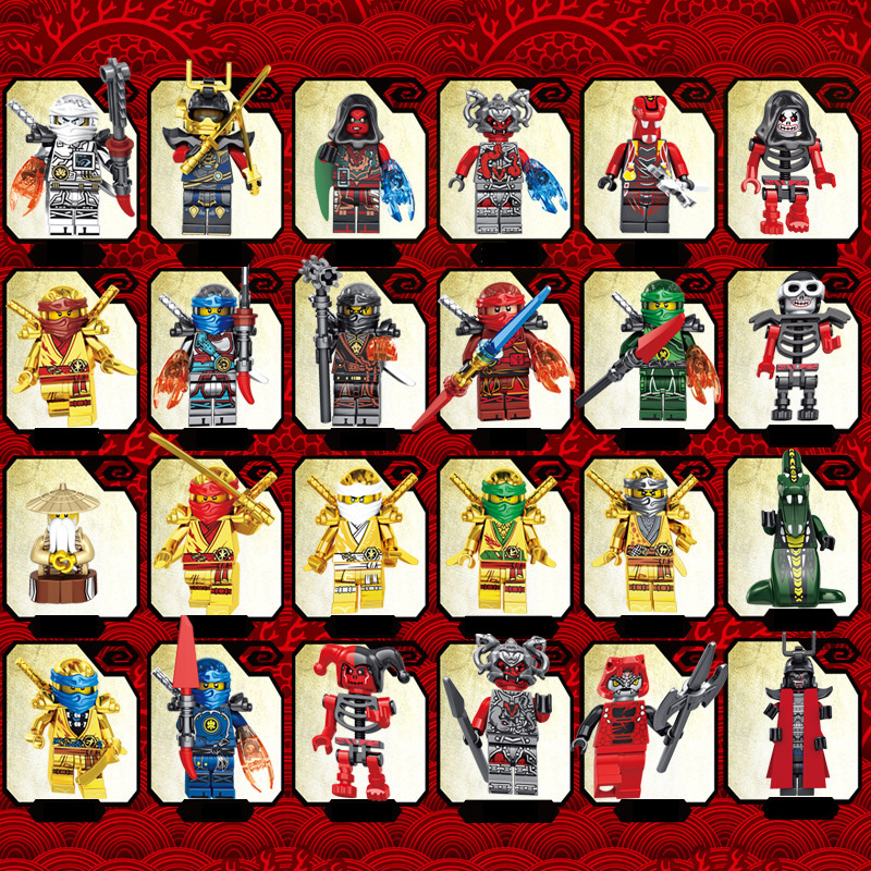 11401 Enter the Ninjanomicon Masters of Spinjitzu Cartoon Game Minifigures Building Blocks 24 pcs Kit Ninja Set Action Mini Figures Assemble MOC DIY Weapon Sword Game Bricks Educational Toys Gift for Children Boys Kids
