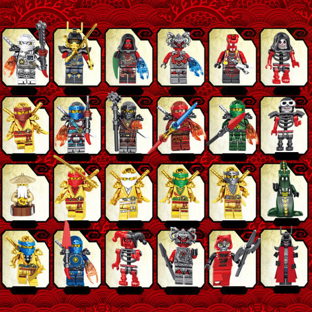 11401  Enter the Ninjanomicon Masters of Spinjitzu Cartoon Game Minifigures Building Blocks 24 pcs Kit Ninja Set Action Mini Figures Assemble MOC DIY Weapon Sword Game Bricks Educational Toys Gift for Children Boys Kids