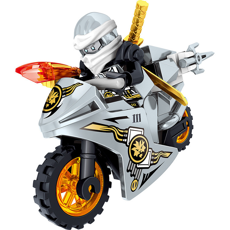 31050 Enter the Ninjanomicon Masters of Spinjitzu Cartoon Game Ninja Minifigures Building Blocks Jay Zane Kal Lloyd Niya Cole Action Motorcycle Mini Figures Assemble MOC DIY Weapon Sword Game Bricks Educational Toys Gift for Children Boys Kids