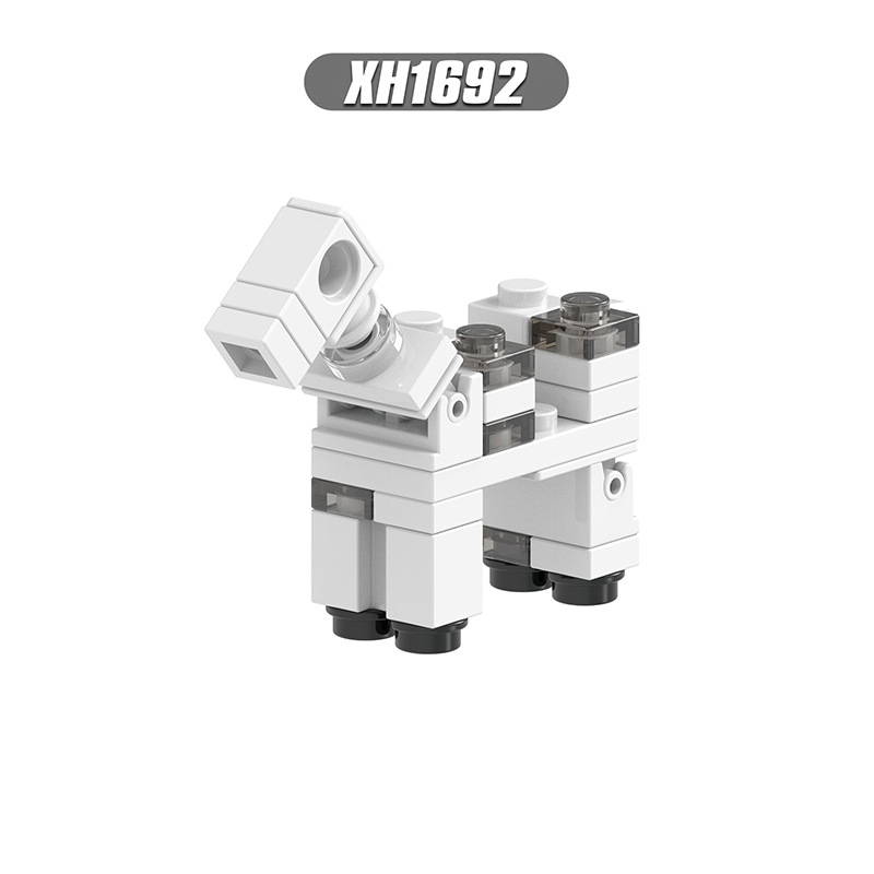 X0311 Mini World Minecraft Minifigures Building Blocks Hoglin Ender Dragon Puffer Fish Magma Cube Skeleton Horse Moobloom Sheep Alpaca Animal Action Mini Figures Assemble DIY Bricks Educational Toys Gift for Children