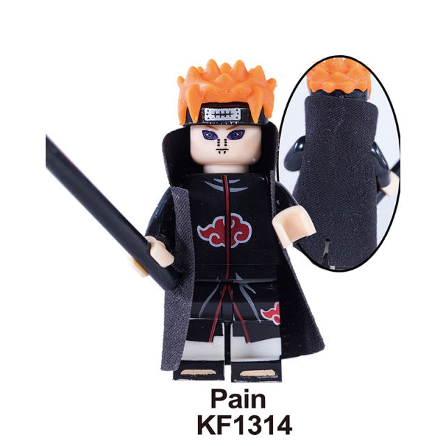 KF6112 NARUTO Anime Minifigures Building Blocks Uzumaki Boruto Mitsuki Gaara Namikaze Minato Senju Hashirama Senju Tobirama Haruno Sakula Pain Action Mini Figures Gun Weapo Assemble DIY Bricks Educational Toys Gift for Children