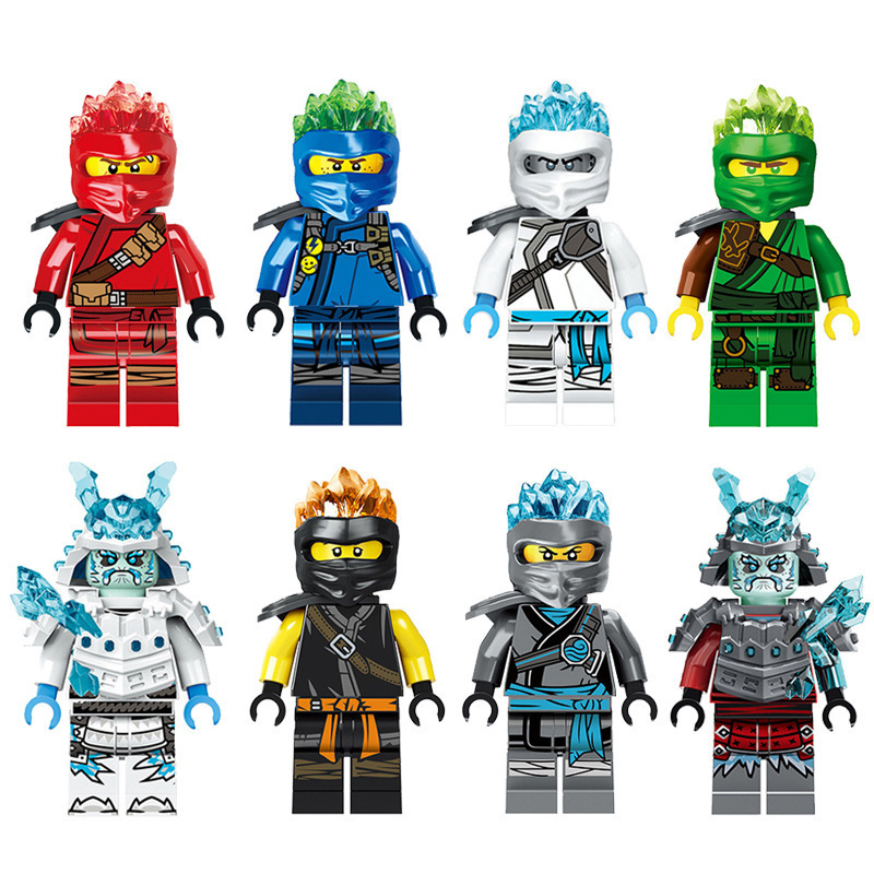 61015 Enter the Ninjanomicon Masters of Spinjitzu Cartoon Game Minifigures Building Blocks Jay Zane Kal Pixal Lloyd Niya Cole Action Motorcycle Mini Figures Assemble MOC DIY Weapon Sword Game Bricks Educational Toys Gift for Children Boys Kids