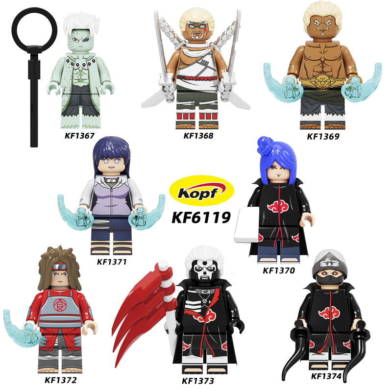 KF6119 NARUTO Anime Minifigures Building Blocks Uchiha Obito Killer Bee Sandaime Raikage Hyūga Hinata Action Mini Figures Assemble MOC DIY Movies Bricks Educational Toys Gift for Children Boys Kids