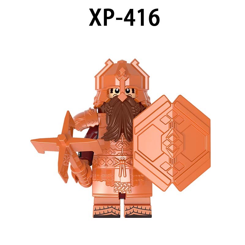KT1054 The Lord of the Rings LOTR Minifigures Building Blocks Dwarf Warrior Ironfoot Durin's folk Medieval Knight Hobbit Military Armor Soldiers Action Mini Figures Weapons Shield Sword Bricks Toys Gift for Children Boys