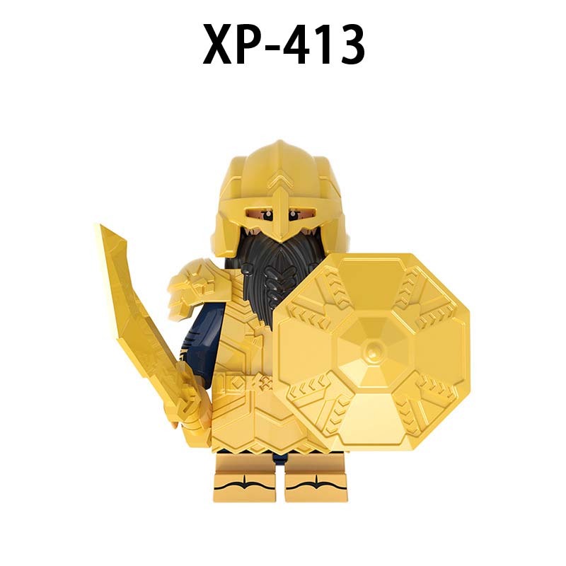 KT1054 The Lord of the Rings LOTR Minifigures Building Blocks Dwarf Warrior Ironfoot Durin's folk Medieval Knight Hobbit Military Armor Soldiers Action Mini Figures Weapons Shield Sword Bricks Toys Gift for Children Boys
