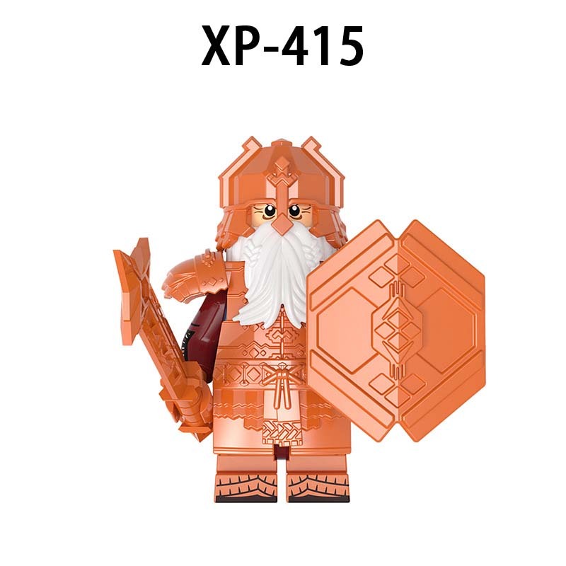 KT1054 The Lord of the Rings LOTR Minifigures Building Blocks Dwarf Warrior Ironfoot Durin's folk Medieval Knight Hobbit Military Armor Soldiers Action Mini Figures Weapons Shield Sword Bricks Toys Gift for Children Boys