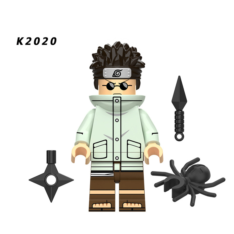 KDL803 NARUTO Anime Minifigures Building Blocks Sai Hidan Sarutobi Hiruzen Rock Lee Aburame Shino Cartoon Action Mini Figures Assemble MOC DIY Weapon Darts Bricks Educational Toys Gift for Children Boys Kids