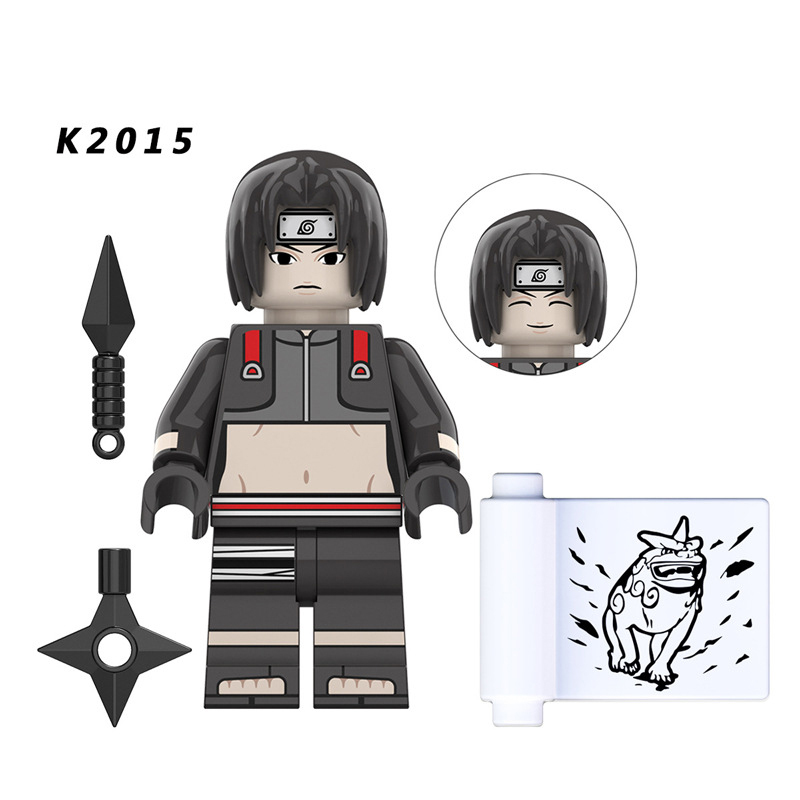 KDL803 NARUTO Anime Minifigures Building Blocks Sai Hidan Sarutobi Hiruzen Rock Lee Aburame Shino Cartoon Action Mini Figures Assemble MOC DIY Weapon Darts Bricks Educational Toys Gift for Children Boys Kids