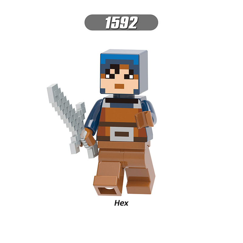 X0299 Mini World Minecraft Minifigures Building Blocks Elder Guardian Panda Fox squid NPC Animal Action Mini Figures Assemble MOC DIY Bricks Educational Toys Gift for Children Boys Kids